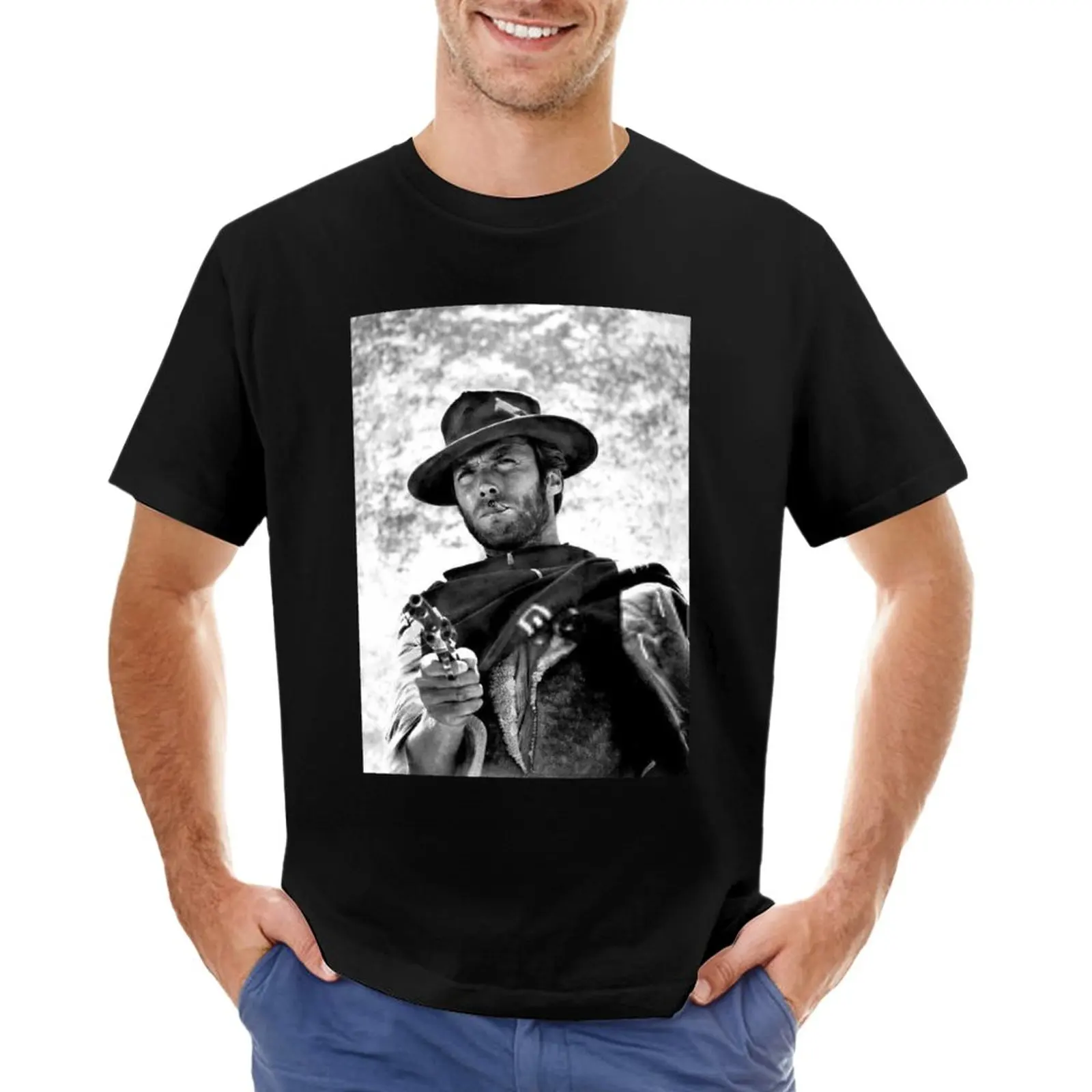 clint eastwood T-Shirt custom t shirts summer tops plain black t shirts men