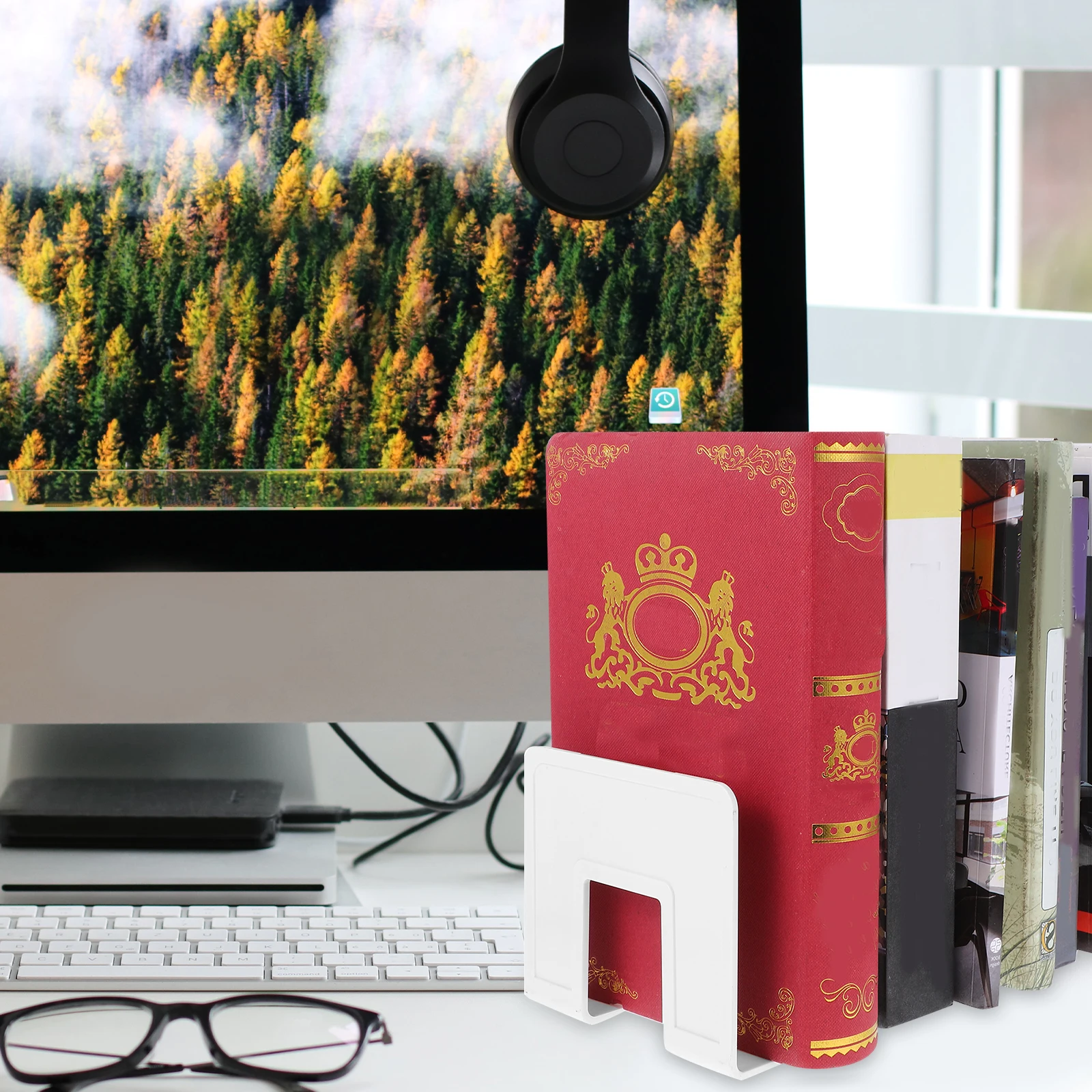 File Storage Rack Bookshelves Document Shelf for Desktop Sorter Box Folder Stand Acrylic Organizer