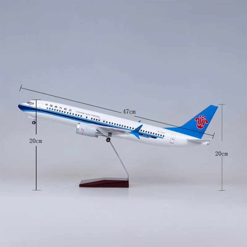 

47cm Scale Aircraft B737 MAX China Southern Airways Diecast airplane toy Resin Model Kit With Landing Gear Boy Collected Gift By