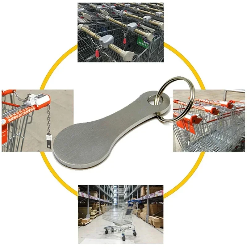 1-10pcs Metal Shopping Cart Tokens Trolley Token Key Ring Decorative Keychain Multipurpose Shopping Portable For Home Outdoor