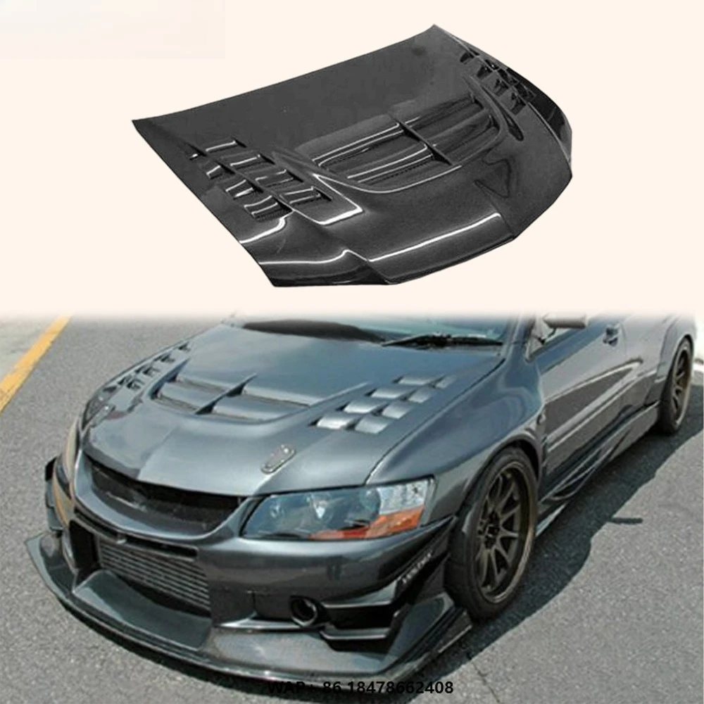 

For Evolution EVO 7 8 9 01-07 Carbon Fiber VTX Type Front Vented Hood