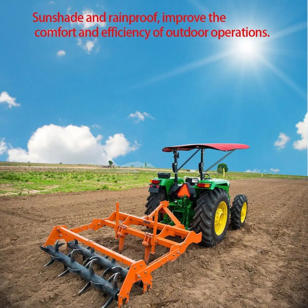 52 x 52 Red Tractor Mower Sunshade Canopy with ROPS Protection