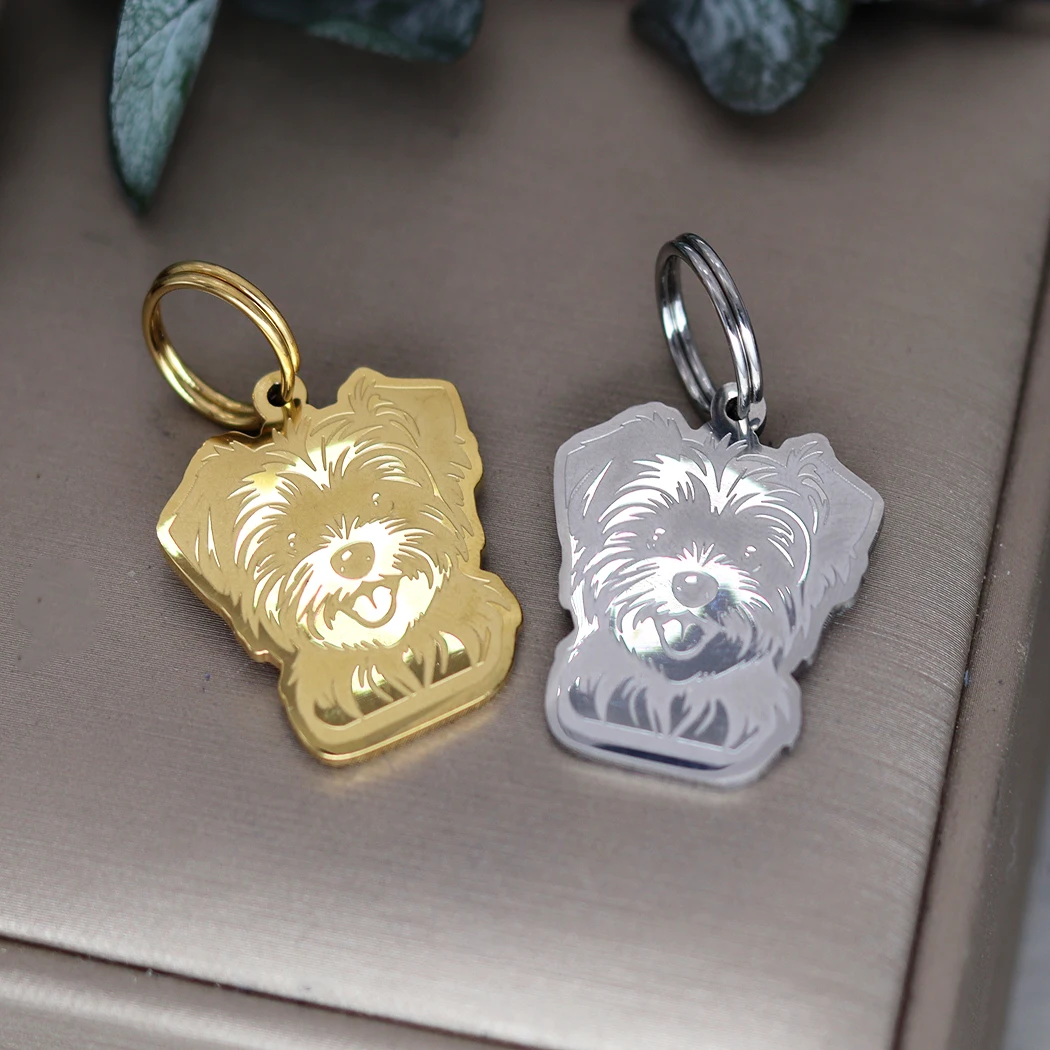 

Customized Pet Dog Exclusive Name Keychain Pendant Engraved Stainless Steel Keychain For Women men Suitable for pet dogs Gift