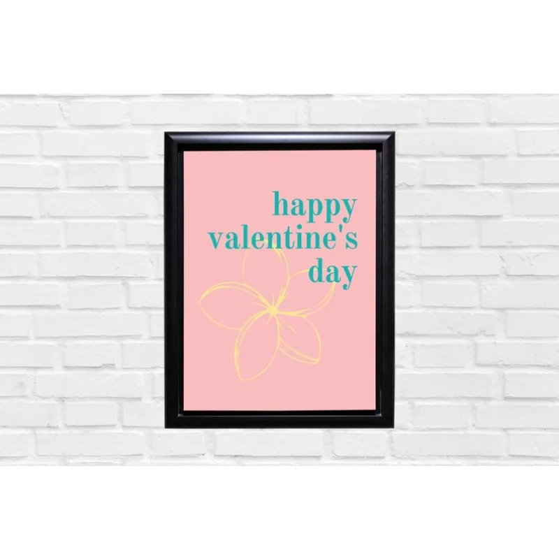 

2D/Flat Frameless Valentines Day Art Canvas Painting, Modern Romantic Wall Art Poster for Living Room Decortive Valentine's Day