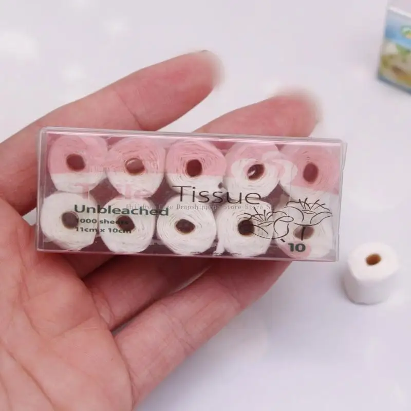 Simulation Miniature Tissue Paper Towel Roll Set For 1/12 Doll House Decoration
