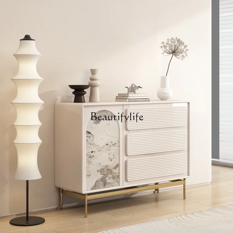 

FG17French light luxury entrance cabinet, cream style living room, decorative art locker
