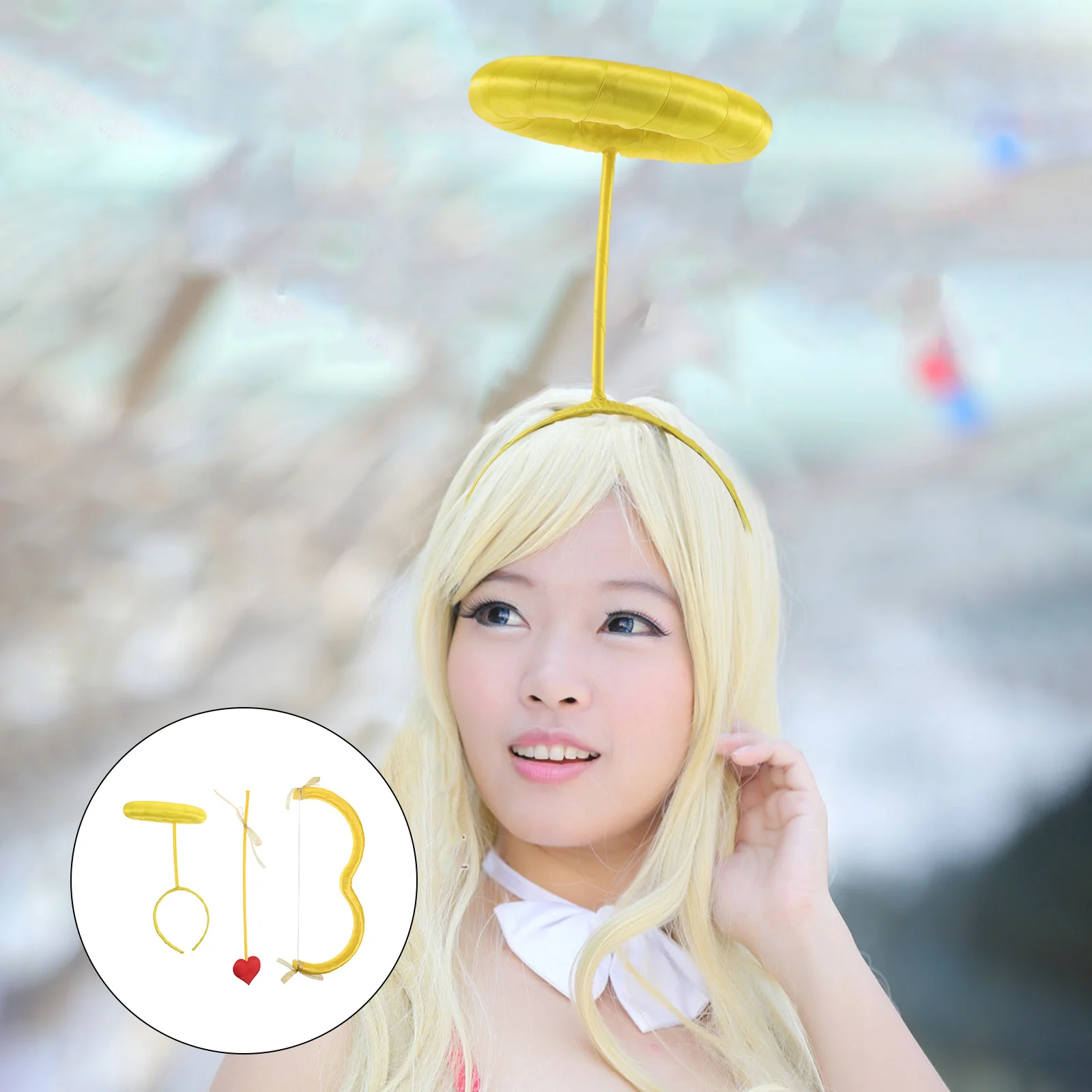 

1Set Cupid Bow Arrow Headband Valentine Day Costume Accessory Wedding Party Cosplay Prop Yellow Cupid Outfit Woman
