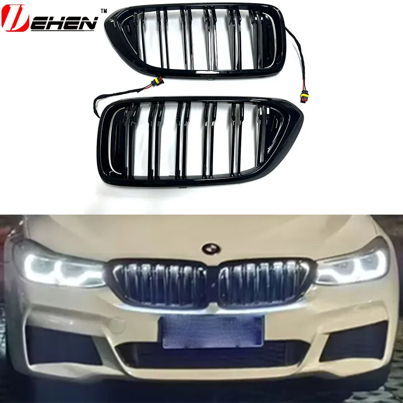 For BMW F20 F25 F22 F23 F44 F30 F35 F34 F80 F82 F83 F33 F15 F10 F11 F07 F01 F02 With LED lights Car Front Bumper Kidney Grille