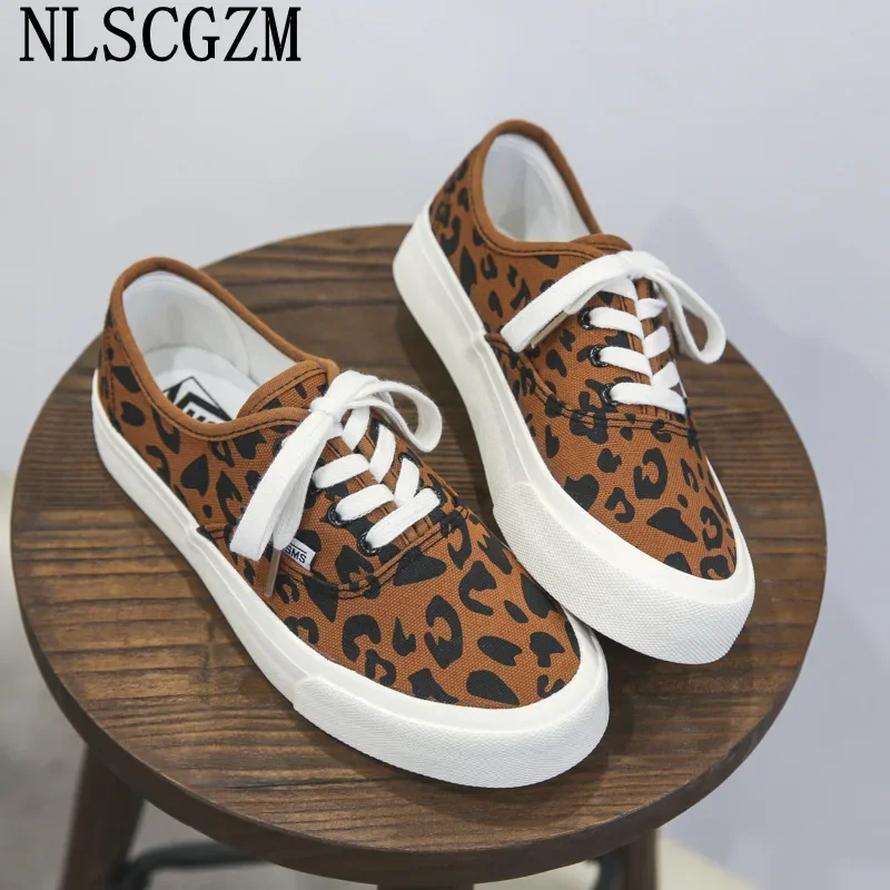 2024 Fashion Sneakers Canvas Shoes Women Ladies Casual Shoes Leopard Sneakers Woman Shoes Luxury Zapatos De Mujer Bayan Ayakkabi