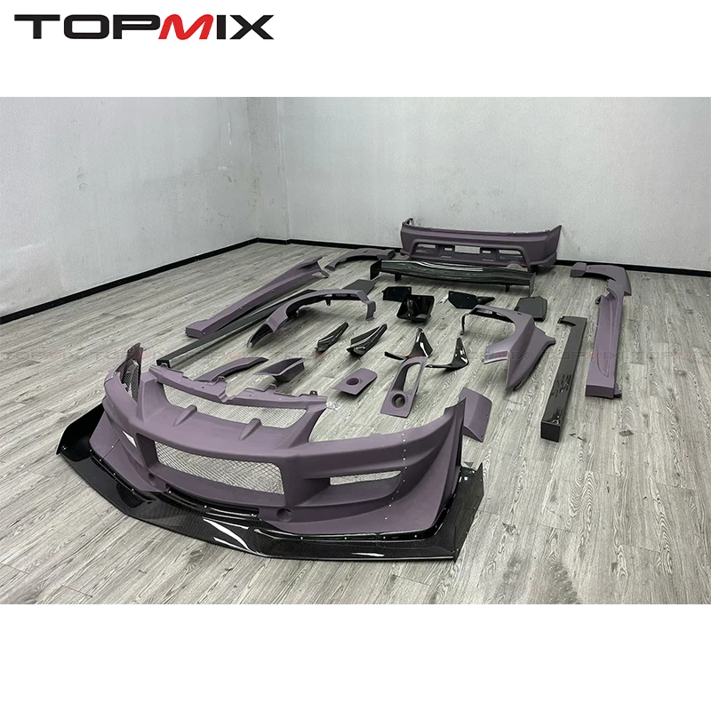 For Mitsubishi  Lancer Evolution EVO 7/8/9 Carbon Fiber Body Kit Front Rear Bumper Spoiler view 3
