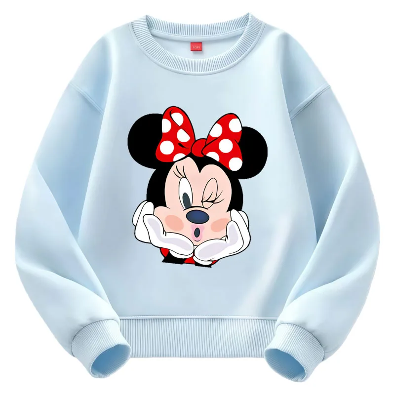 

Disney Minnie Baby Girl Sweatshirt Long Sleeve Tops Cartoon Children Hoodies Pullovers Sweater Girls Clothes Kids Clothes Girls