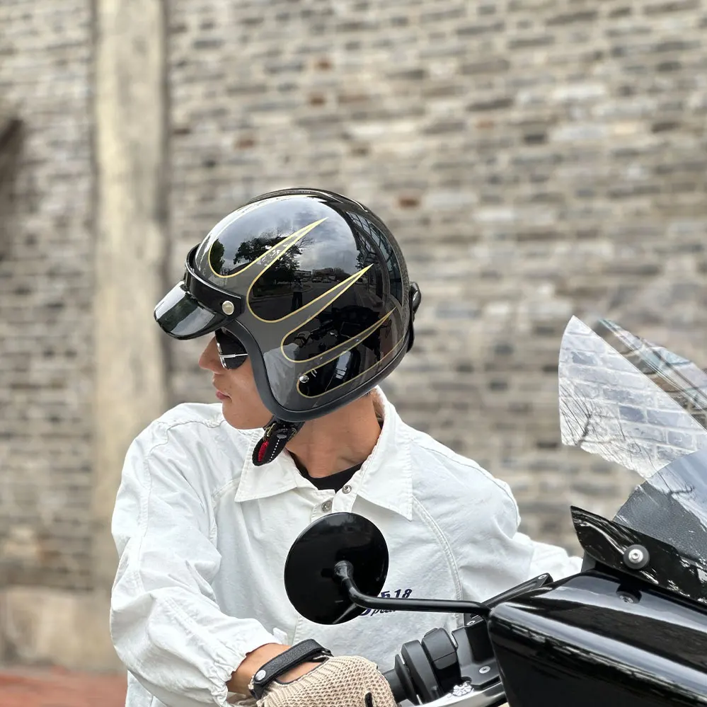 

Open Face Helmet TT&COCASCOS 500TX Helmet Korea Style Low Profile Motorcycle Retro Japanese Style Small Shape Motorbike Helmet