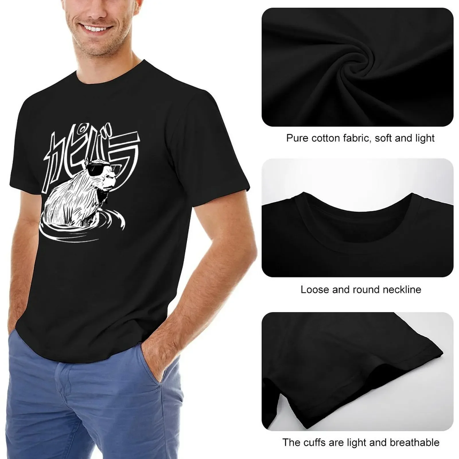 Cool Capybara T-Shirt vintage boys whites Men's t-shirts