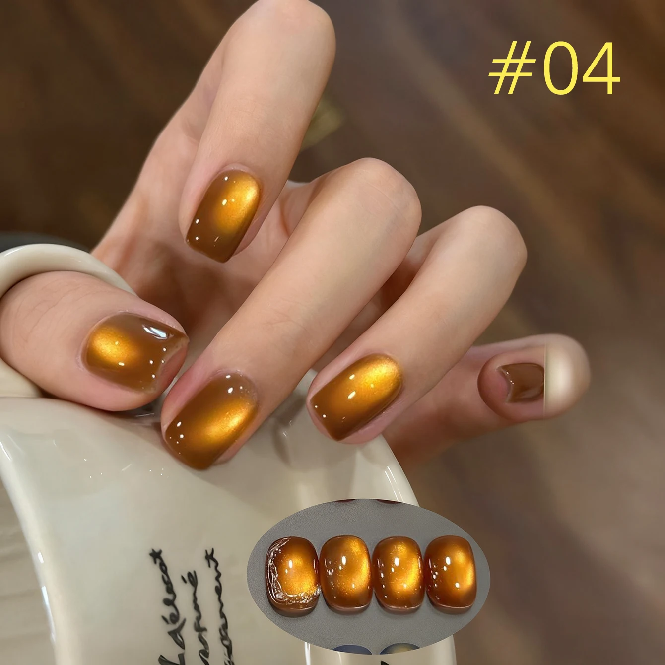 MIANEL 10 مللي 1 قطعة خريف Xiangsi براون القط العين هلام طلاء الأظافر فلاش القط المغناطيسي الأظافر 2025 نمط جديد الأظافر السوداء لعيد الميلاد