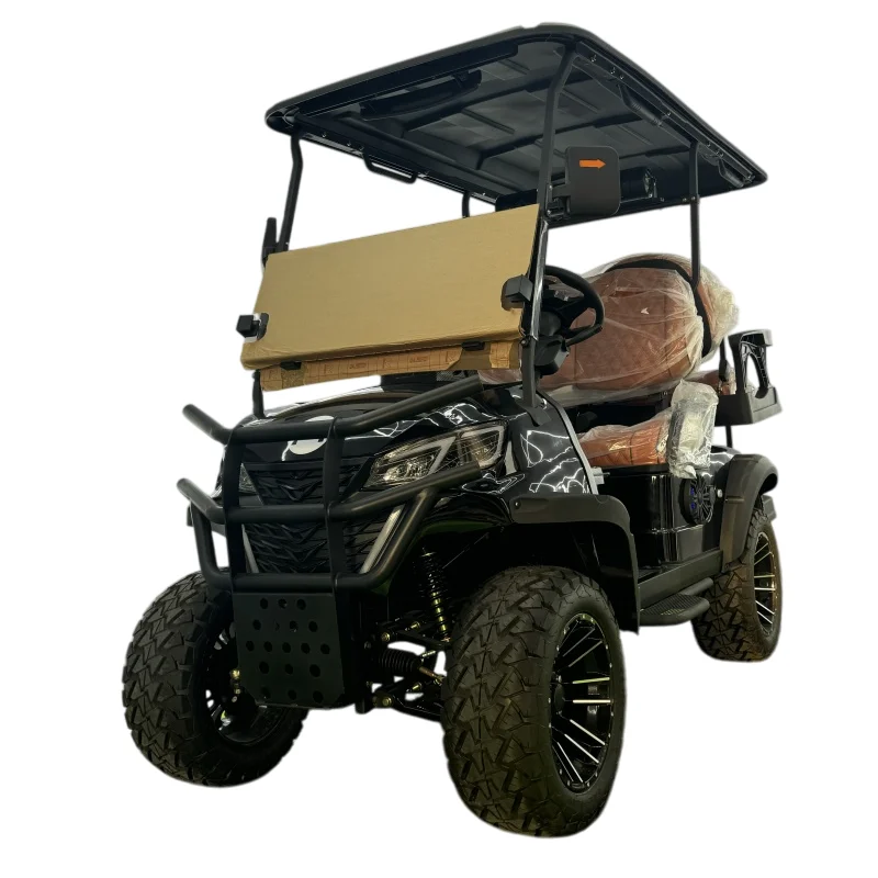 Low price 4+2 seat electric golf cart with four-sided elastic seats, comfortable and wear-resistant