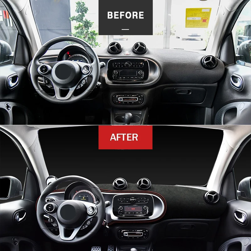 

Custom in Alcantara Car Dashboard Cover for Mercedes-Benz SMART 2016-2019 Mat Shade Cushion Pad Carpets