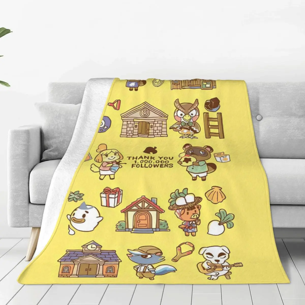 Animal Crossing Blanket Game Characters Decorative Flannel Bedding Throws For Living Room Super Soft Design Quality Bedspread