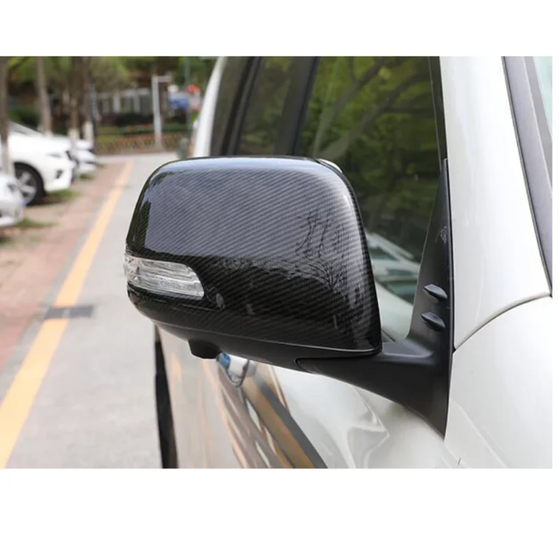 

Stick Rear View Side Glass Mirror Cover Trim Frame Eyebrow For Toyota Prado FJ150 2018 +