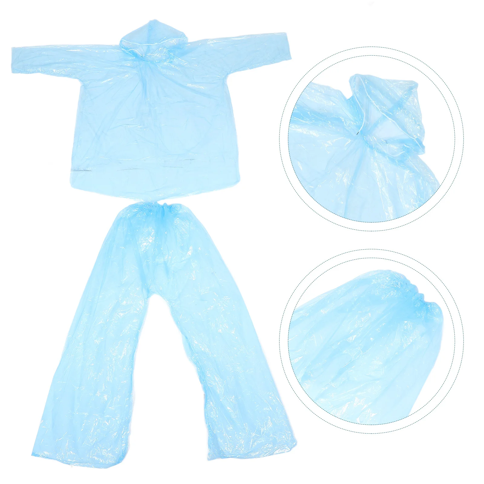 

1Set Thickened Disposable Kids Rain Poncho and Pant Cover Set Splashproof Rainwear for Outdoor Travel Rafting with Foot Covers