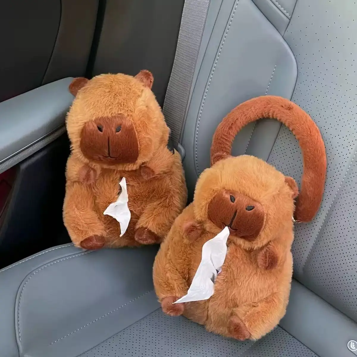 Caixa de tecido de animais de pelúcia super fofa, multifuncional, gaveta suspensa, caixa de papel para decorações de cama de carro, envoltórios de papel de mão kawaii