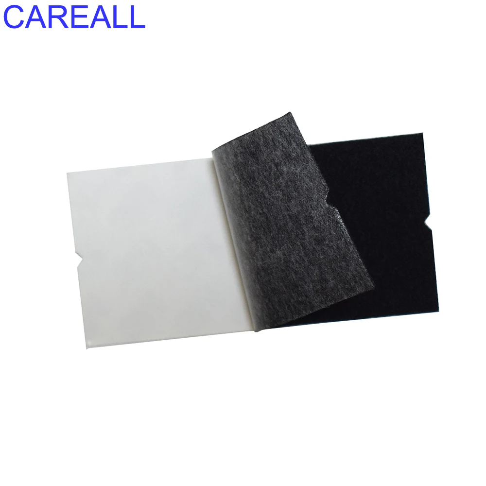 CAREALL 30p Black White Fabric Felt 10x5cm for Vinyl Film Car Wrapping Squeegee Scraper Spare Cloth Edge With Self Adhesive Glue