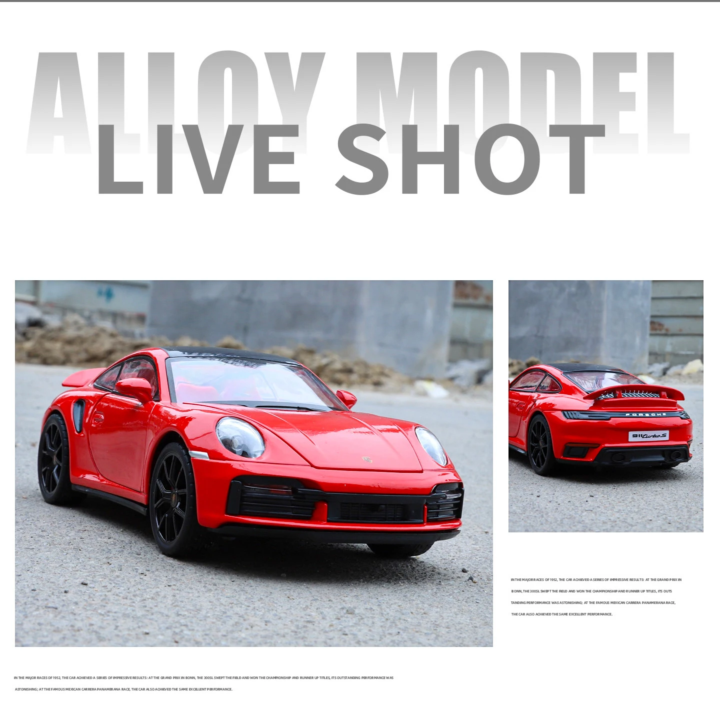 1:24 Porsche 911 992 Turbo S Legierung Sportwagen Modell Druckguss Metall Rennfahrzeug Auto Modell mit Simulation Sound und Licht Kinderspielzeug Geschenk – Detail 15