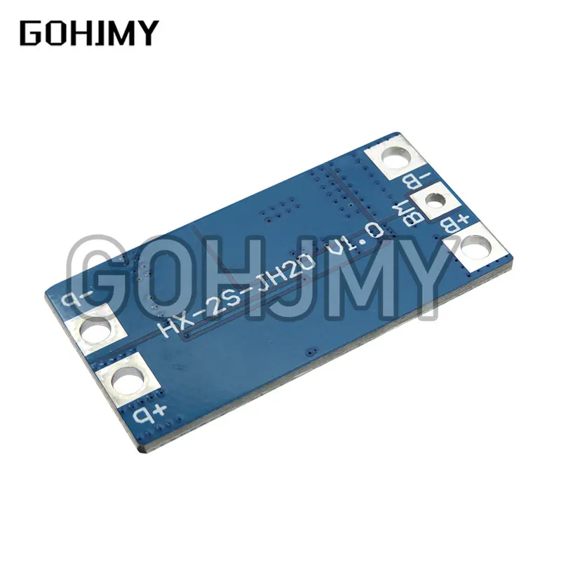 2S 10A 7.4V 18650 لوح حماية بطارية الليثيوم 8.4V وظيفة متوازنة / حماية زائد الشحن