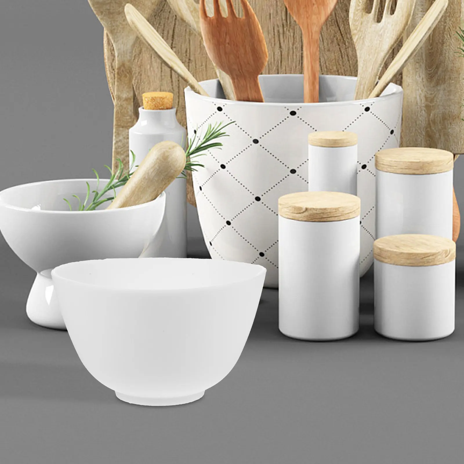 12.5x8cm Silicone Bowl Heat Resistant Flexible Dishwasher Safe Mini Mixing Bowl for Facial Masks Spices Honey Baking Prep