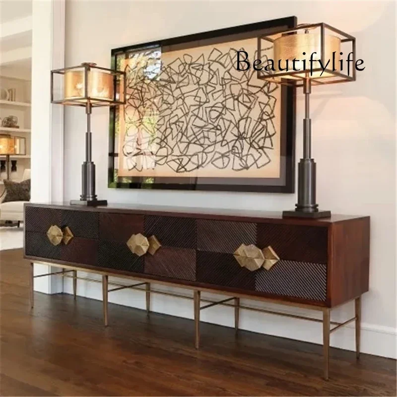 

BJ HAmerican Light Luxury TV Cabinet Stainless Steel Modern Simple Designer Entrance Foyer Decoration Fashion