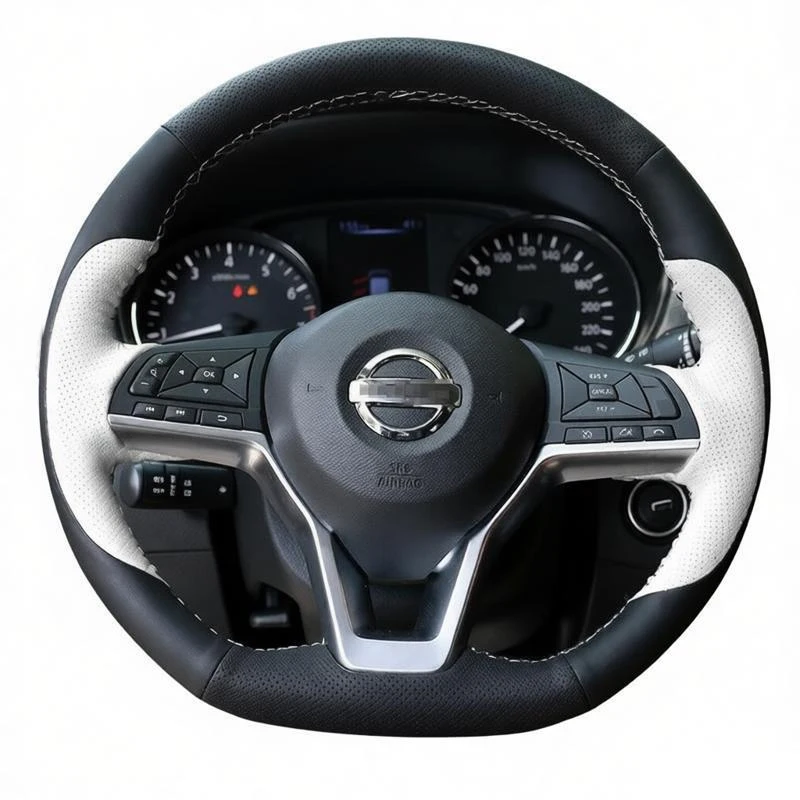 

Leather Interior Car Steering Wheel Cover for Nissan Sylphy‌ Qashqai X-trail 2020-2025 Kicks Juke 16-24 Teana Micra LEAF 2019