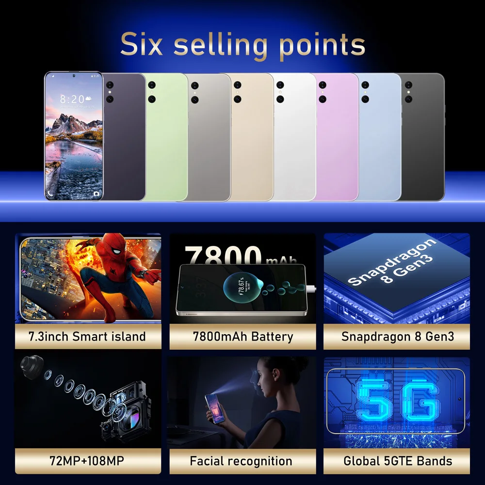 2026 حار جديد 14T Pro الأصلي 7.0 بوصة الإصدار العالمي الذكية 22GB + 2 تيرا بايت 5G بطاقة مزدوجة 7800mAh وظيفة التعرف على الوجه