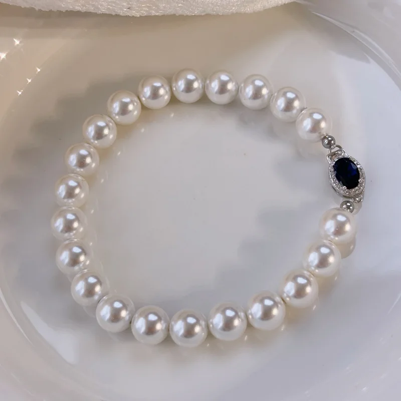 

Женский браслет из натурального австралийского перламутра с жемчугом, легкий люкс, скандинавский стиль, серебро S925, белый жемчуг