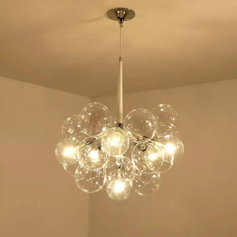 

Glass bubble ball dining room light post-modern simple bedroom living room personalized clothing store chandelier