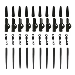 40PCS Carp Fishing Accessories Lead Clip Quick Change Swivel Tail Rubber Anti Tangle Sleeves for Carp Rigs Coarse Fishing Tackle