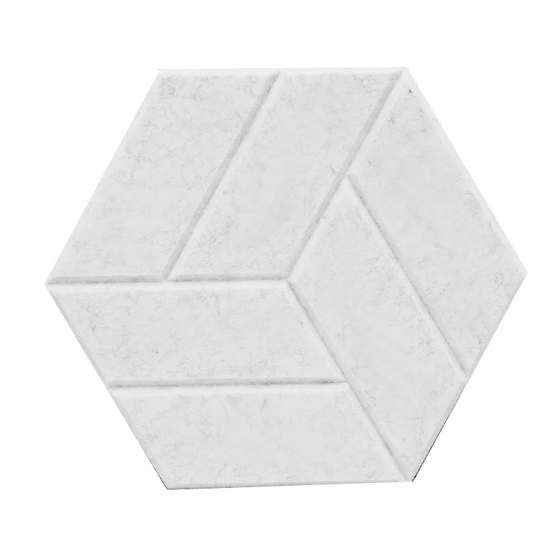 لوحة امتصاص الصوت ذاتية اللصق سداسية من ألياف البوليستر لوحة عازلة للصوت لوحة صوتية مع دعم لاصق #6