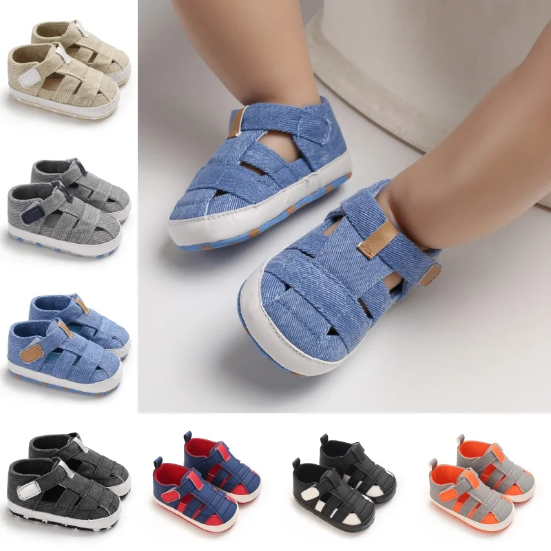 Summer Canvas Baby Sneakers, Boys Girls Soft Sole Casual Crib Shoes, Toddler Learning Walk Shoes for Newborn 0-18M