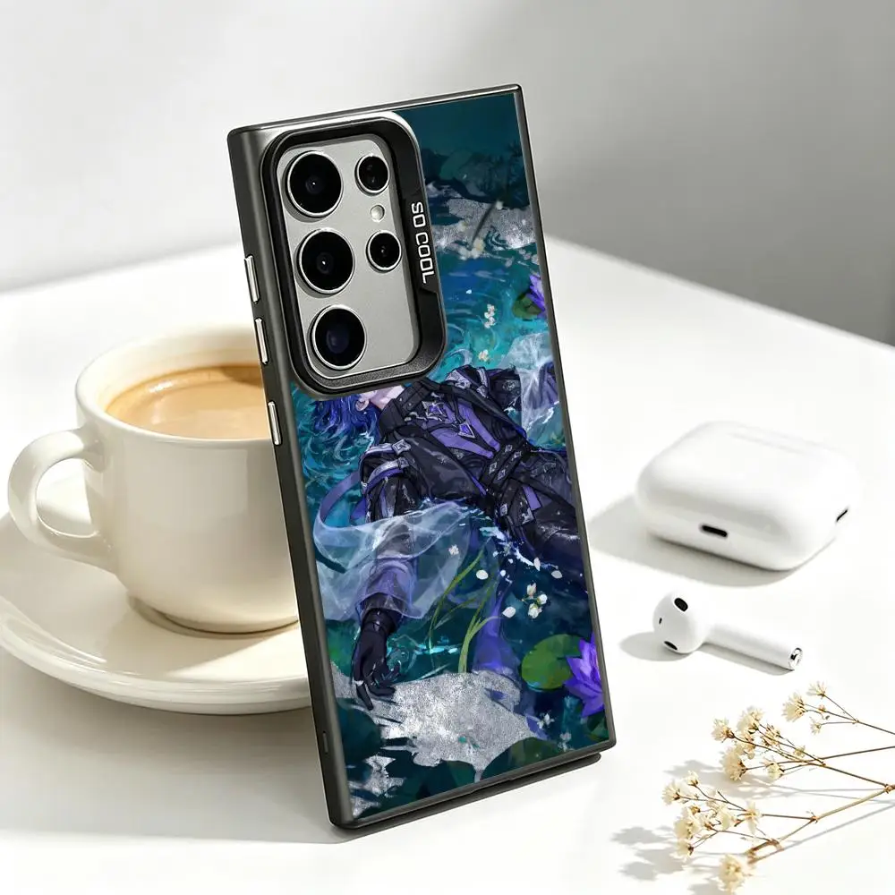 Flins Genshin Hot Game Phone Case IMD Colorful Silver Suitable case For SamsungS25 S24 S23 S22 S21 S26 Plus Ultra Fold A view 3