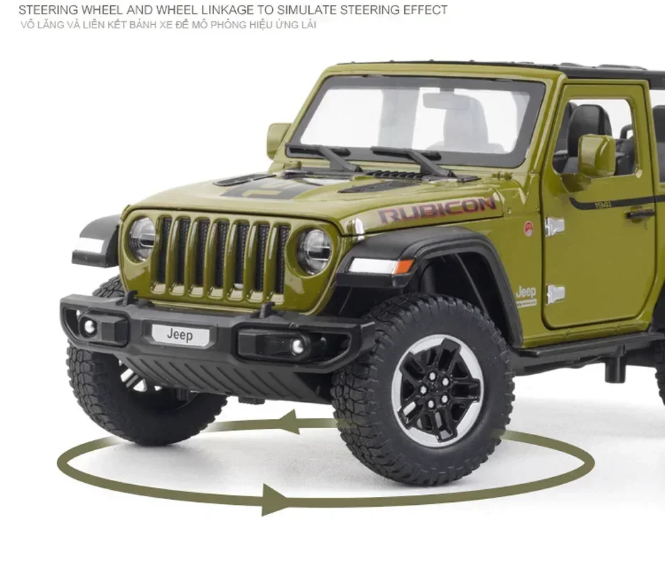 حار 1:20 مقياس عجلات دييكاست سيارة جيب رانجلر روبيكون 1941 نموذج معدني مع الضوء والصوت التراجع لعبة جمع للهدايا #5