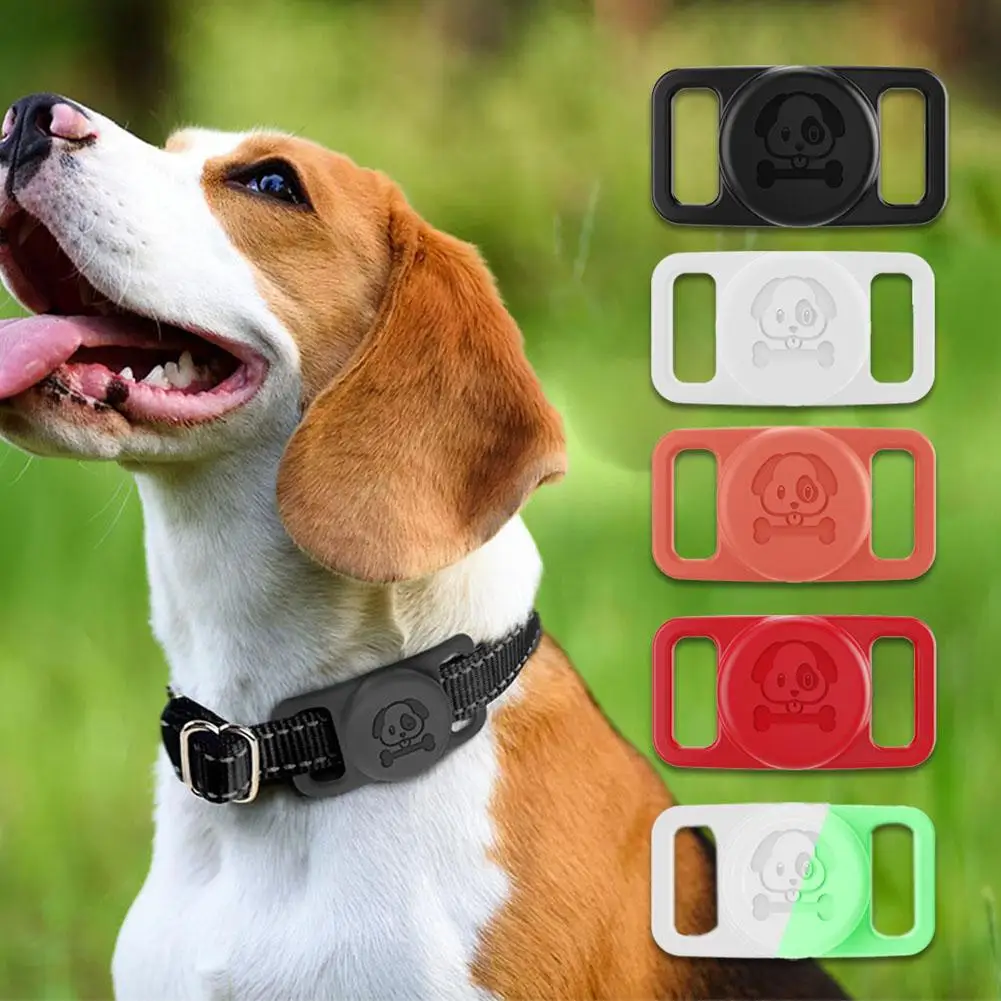 Luva protetora de silicone para Pet, Dog Positioning Tracker Collar, Capa Anti-Lost, S5b9