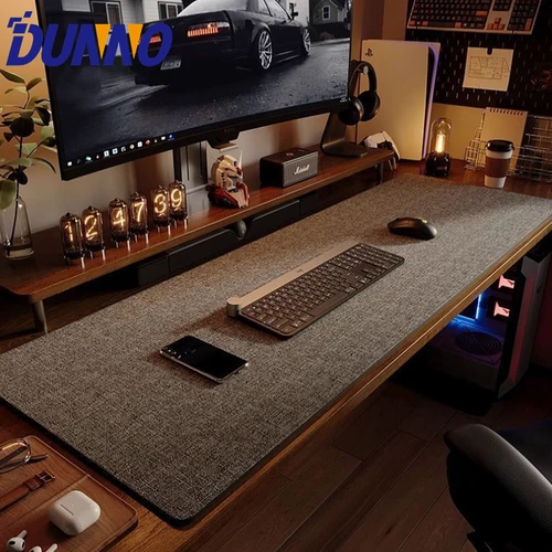 Imagen 1 del producto Alfombrilla de ratón de oficina de gran tamaño, alfombrilla de lino para escritorio, alfombrilla protectora impermeable para escritorio, alfombrilla antideslizante para ratón para ordenador portátil y Juegos de PC