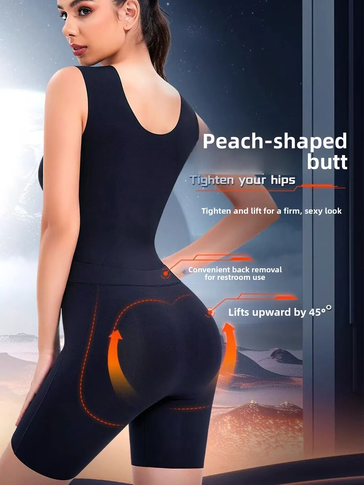 Wireless Shapewear Bodysuit Postpartum Tummy Control Hip Lifting Tightening Full Coverage  Underwear V Neck Sleeveless