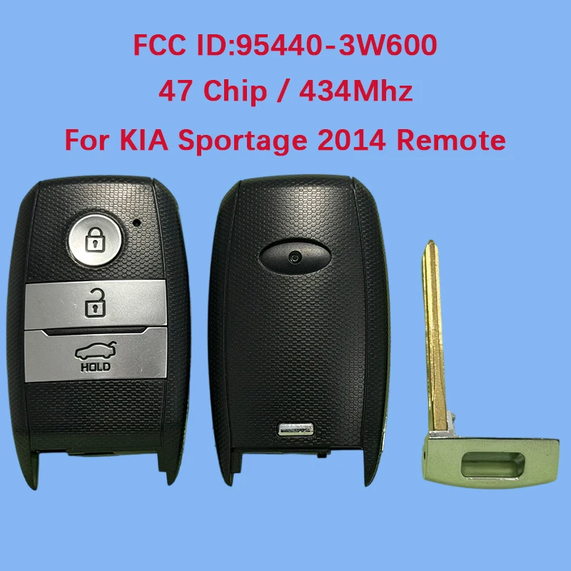 

CN051009 Послепродажный 3-кнопочный смарт-брелок 434 МГц FCC 95440-3W600 46 чип для Kia Picanto Optima Sorento Sportage K5 2014-2016