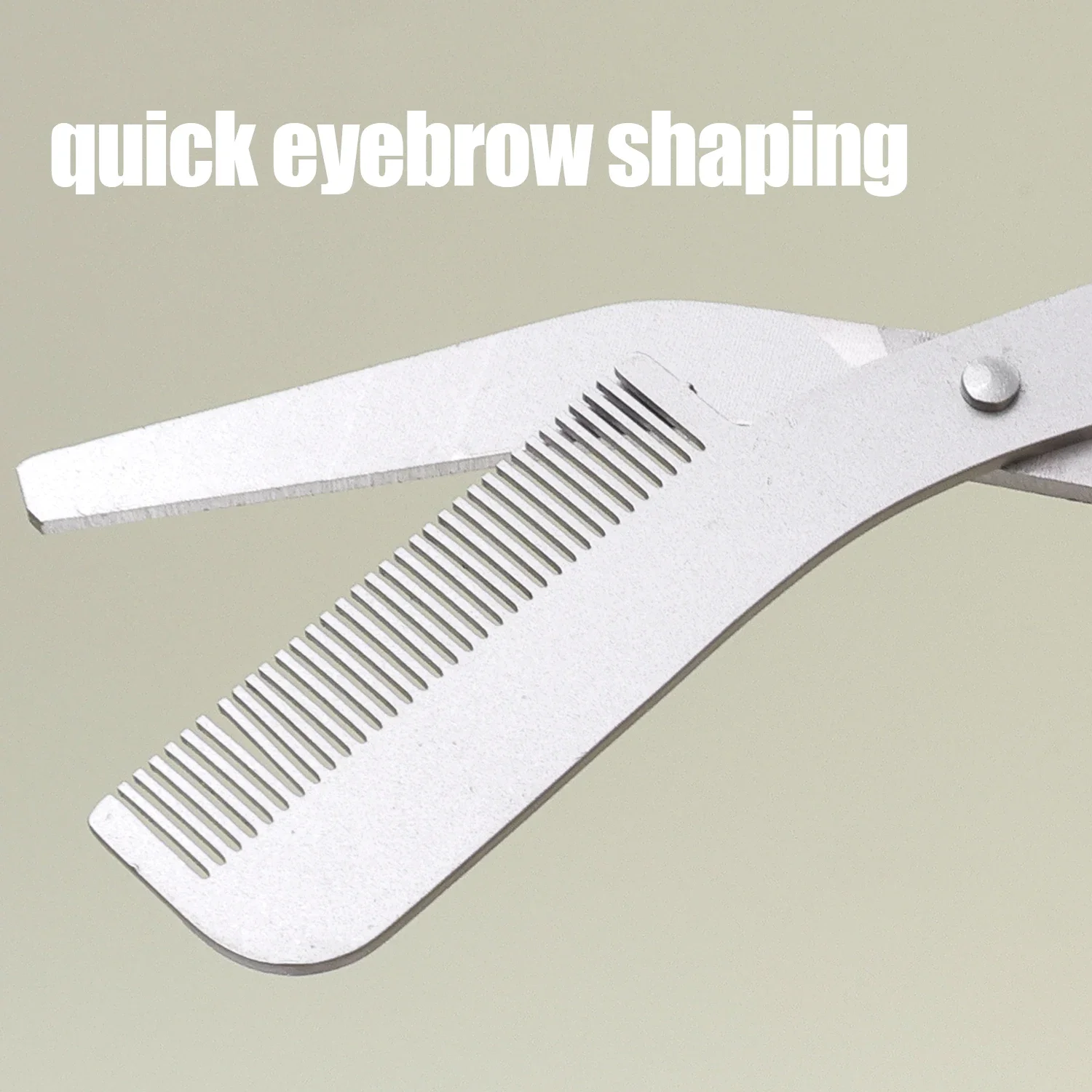 1/3 個ステンレス鋼眉毛トリミングはさみコーム付き美容はさみメイクアップアクセサリー脱毛グルーミングツール