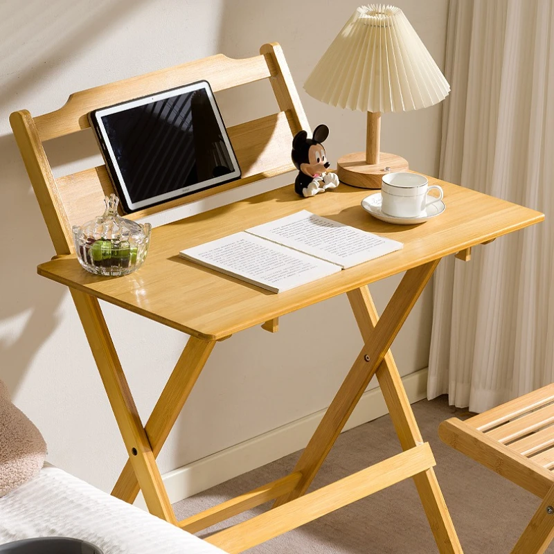 

Firm Solid wood folding desk Student household computer desk Bedroom free installation Bedside study Small table Simple desk