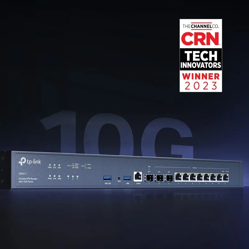 ER8411  Enterprise Wired 10G VPN Router  Up to 10 WAN Ports High Network Capacity  SPI Firewall Support Omada SDN