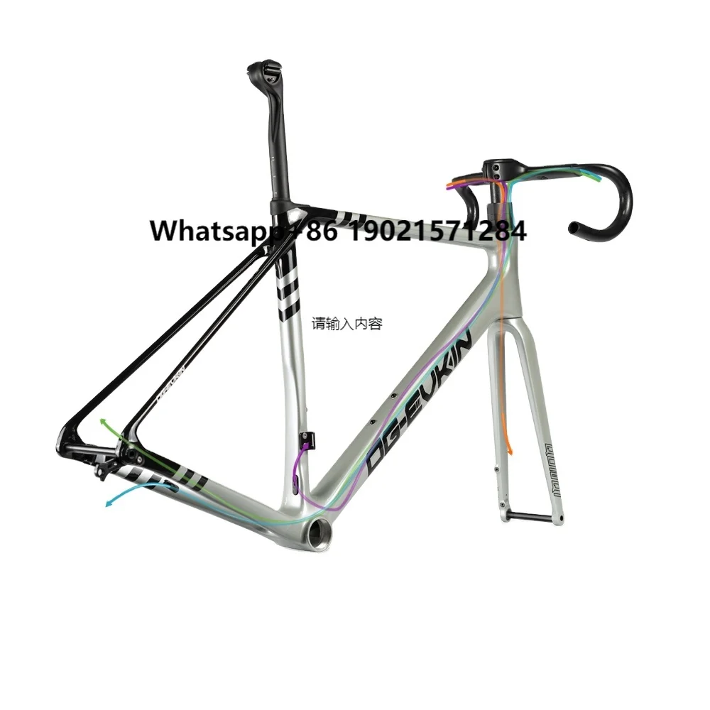 

OG-EVKIN QONQI Carbon Fiber Racing Bike Frame T700 Internal Cable Light Weight Bicycle Frameset with Handlebar