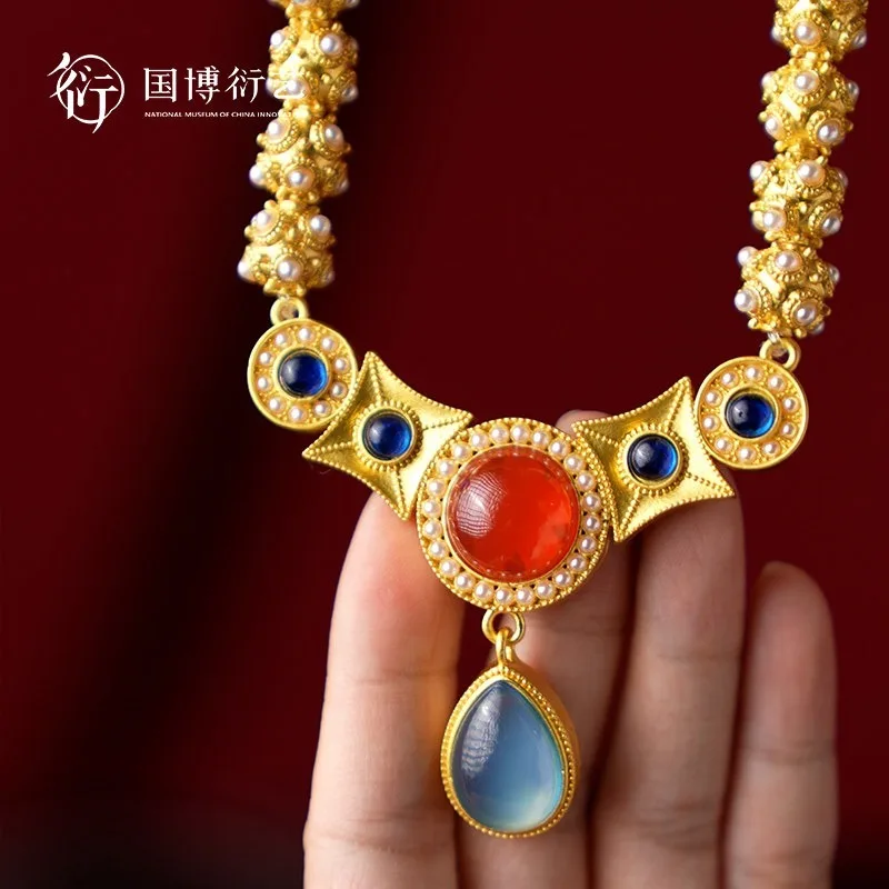 National Museum China Li Jingxun AR Necklace Fridge Magnet Creative Dual Use Wearable Birthday Gift for Women Girls and Ladies