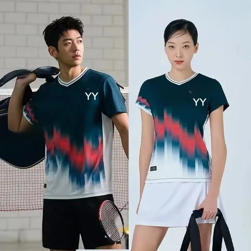 2025 YY New Spring and Summer Badminton Sportswear T-shirt Short Sleeve Comfortable Breathable Sweat-absorbent Quick-drying Top