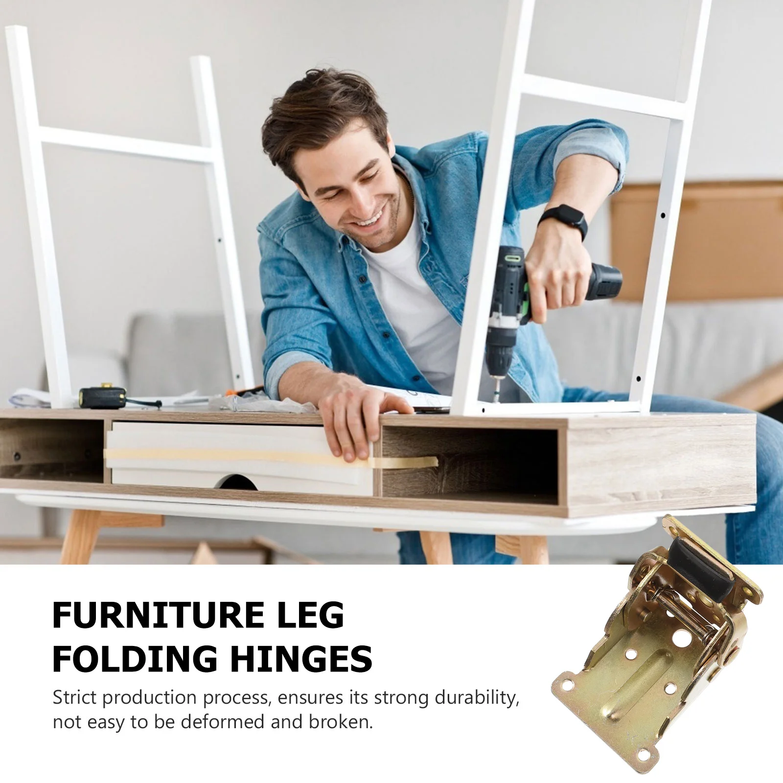 

4Pcs Folding Sofa Legs Support Hinges Lock Extension Brackets Metal Table Bed Workbench Support Hinges Folding Brackets