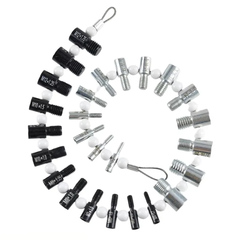 26pcs Metric, Imperial, and American systems Gauges Thread Measuring Inspection Tool Universal Nut and Bolt Screw Thread Checker